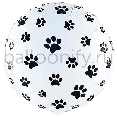 Фольгированная фигура, круг, Котики Лапки,18"/46СМ
