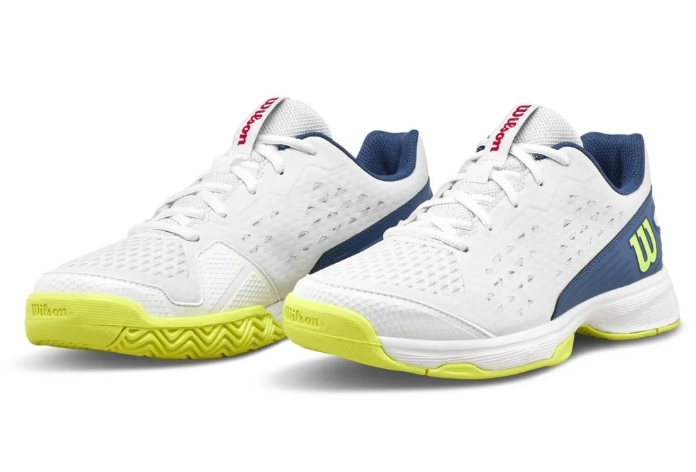 Детские Кроссовки теннисные  Wilson Rush Pro JR L - snow white/snow white/ensign blue