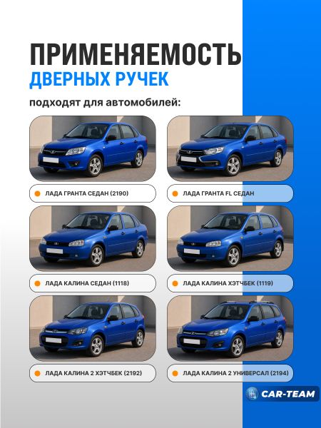 Евроручки дверей на Лада Гранта, Калина, Калина 2 "Тюн-Авто"