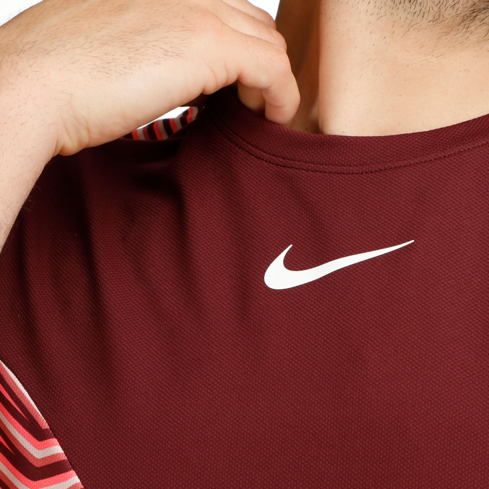 Мужское теннисное поло Nike Dri-Fit Court Slam RG T-Shirt Men - Dark Red, Antique Pink