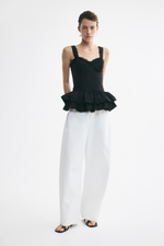 Нейлоновый топ с кружевной лентой - H&M
