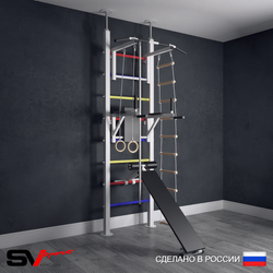 Шведская стенка Sv Sport враспор (Турник стандарт/Брусья/Скамья/Канат/Кольца/Лестница)