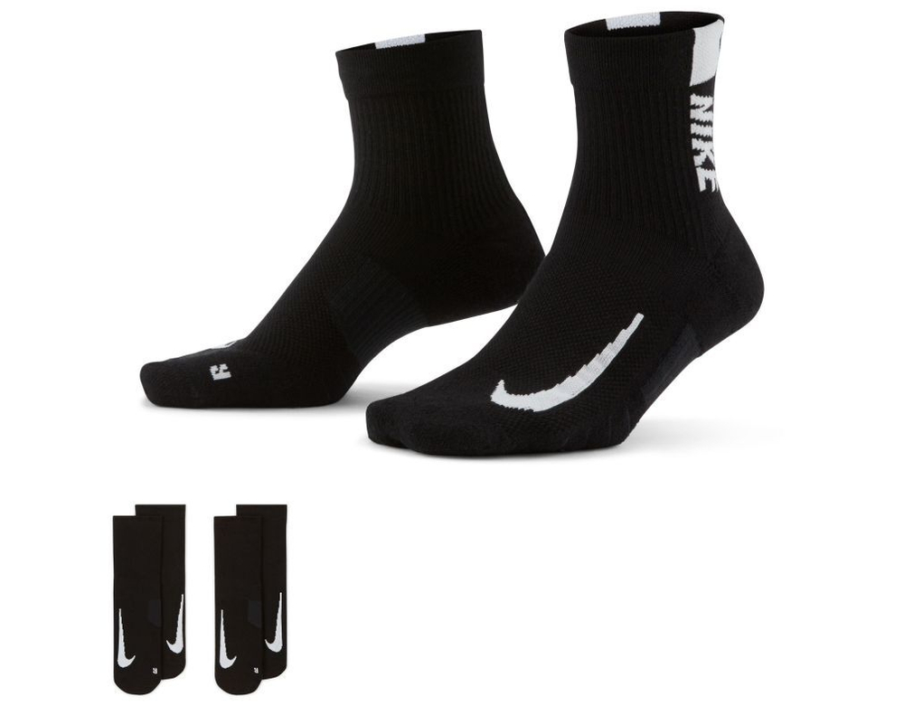 Теннисные носки Nike Multiplier Ankle 2P - Black