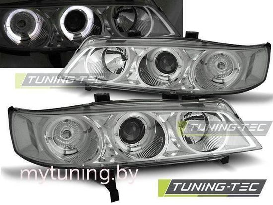 Передние фары Honda Accord USA angel eyes chrome