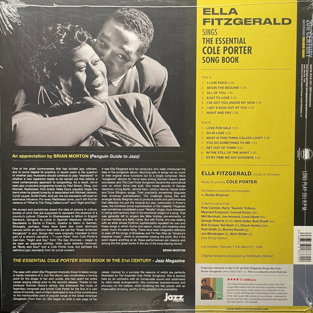 Ella Fitzgerald ‎– Sings The Essential Cole Porter Song Book (США 2022г.) Yellow
