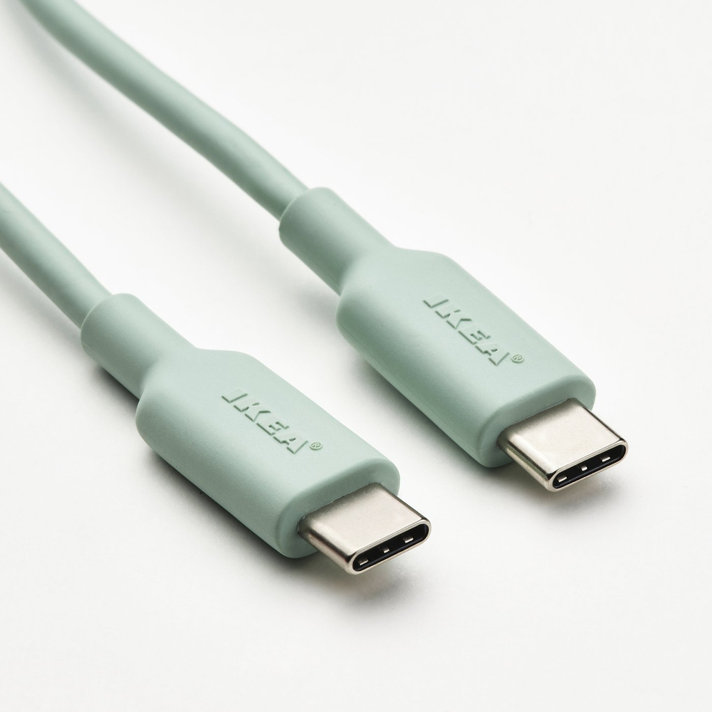 IKEA SITTBRUNN  (ИКЕА СИТТБРУНН)  -  Кабель USB-C - USB-C - светло-зелёный 1.0 м