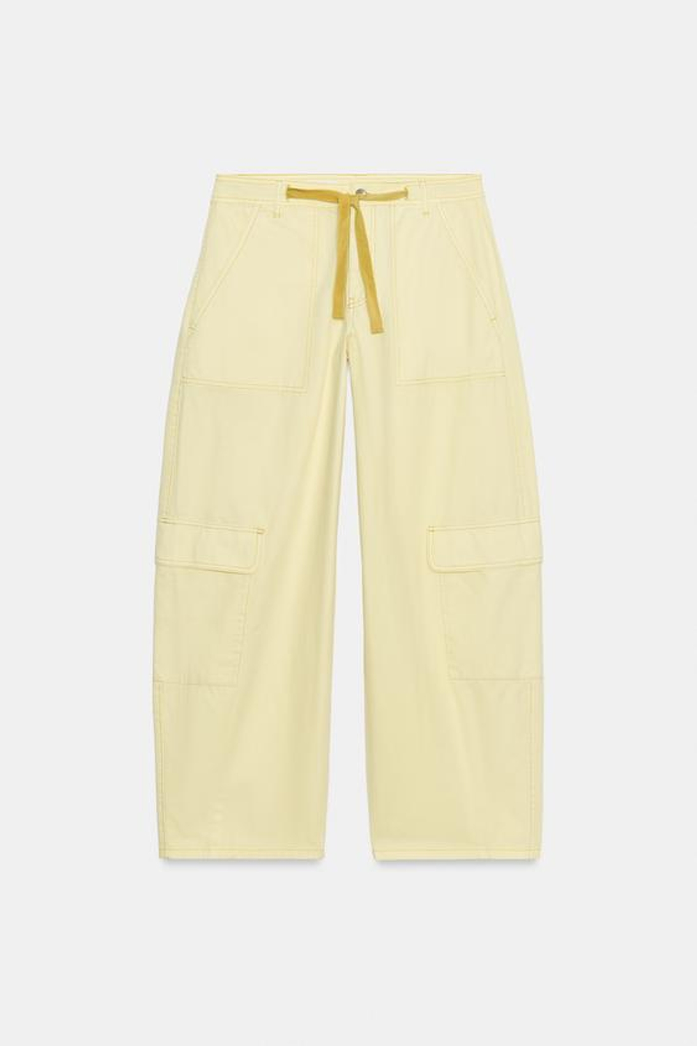 ZARA БРЮКИ КАРГО ОВЕРСАЙЗ, ЖЕЛТЫЙ