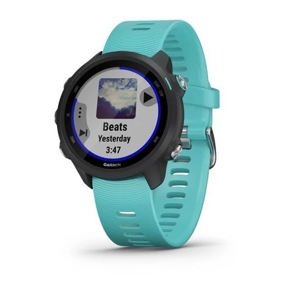 Часы Garmin Forerunner 245 Music черный с бирюзовым ремешком, 010-02120-32