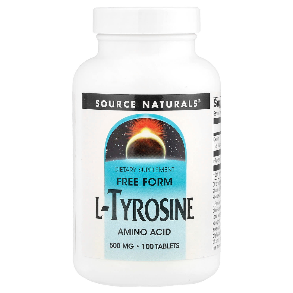 Source Naturals, L-тирозин, 500 мг, 100 таблеток