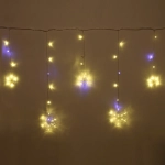 Гирлянда для дома БАХРОМА «Снежинка» ш2,5 м* в0,6/0,9м 130 ламп LED, IP-20, Теплый белый, белый мерцает (возможность соединения)