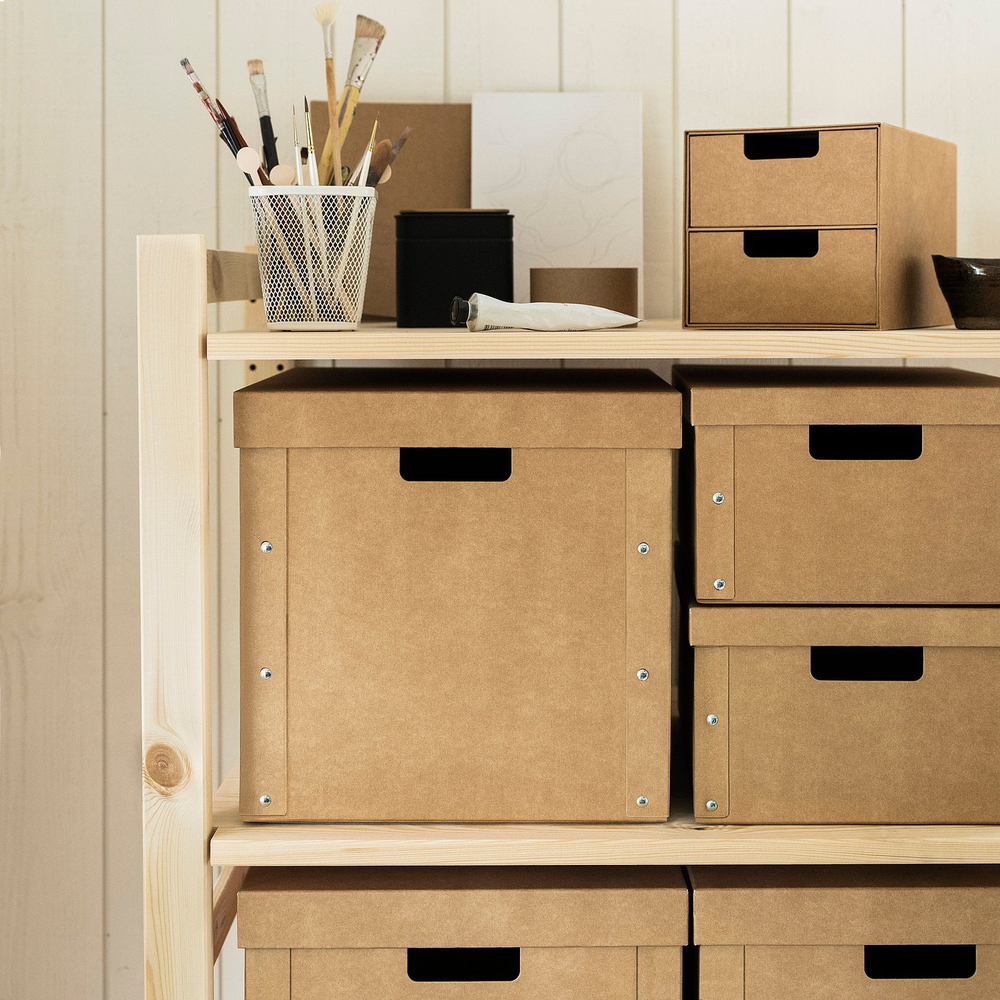 IKEA GÄRDESGÅRD  (ИКЕА ГЭРДЕСГОРД)  -  Коробка с крышкой - натуральный 32х35х31 см