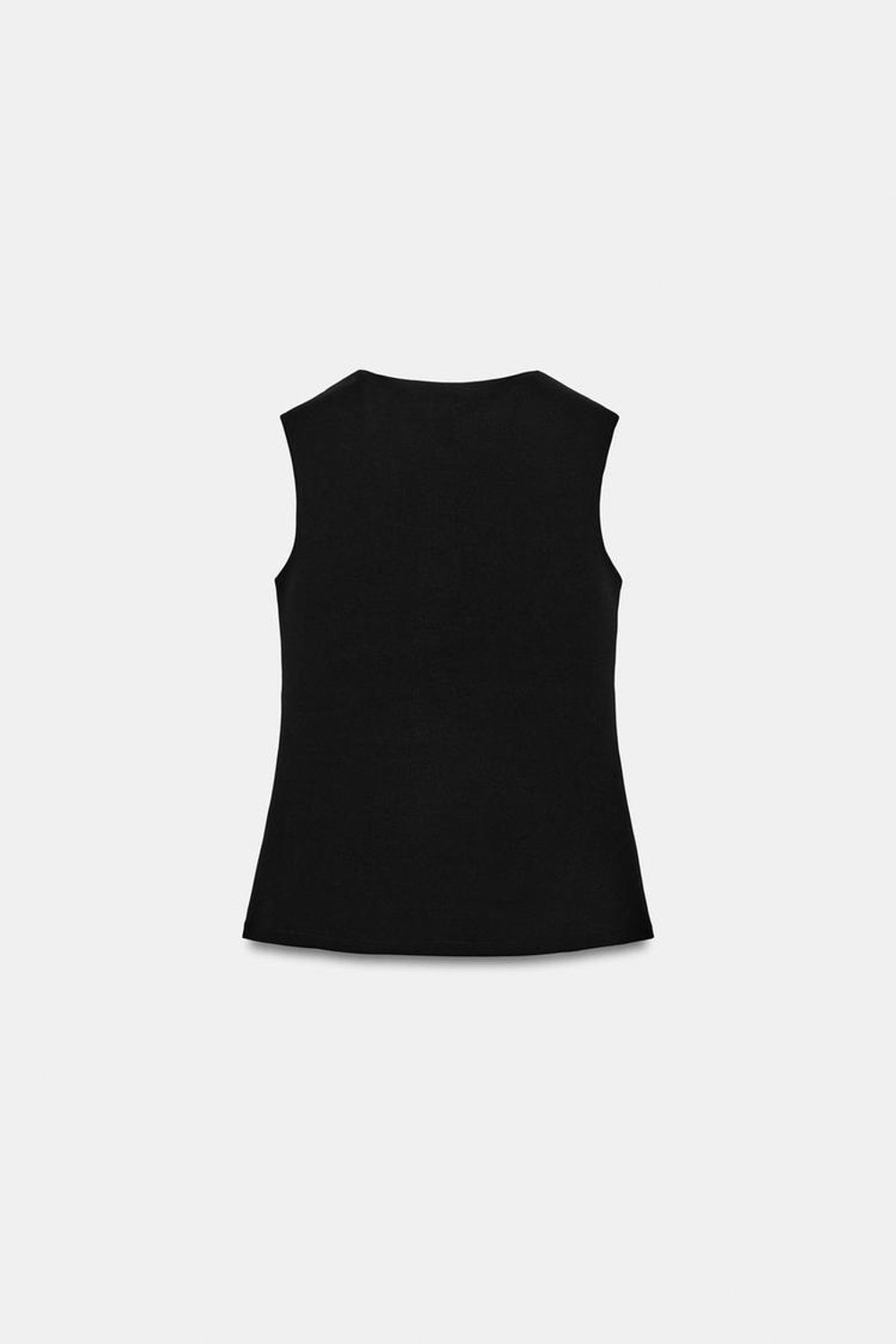 ZARA ЖИЛЕТ С ОБТЯЖНЫМИ ПУГОВИЦАМИ, ЧЕРНЫЙ
