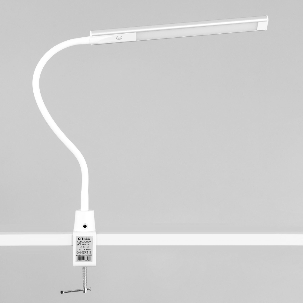 Citilux Рио CL803090N Настольная лампа гибкая на струбцине Белая