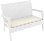 Диван пластиковый плетеный двухместный с подушкой Siesta Contract Miami Lounge Sofa, белый