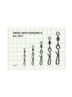 Вертлюжок рыболовный SWIVEL WITH SNAP с быстросъёмной застежкой Hanging-B 3017 №2