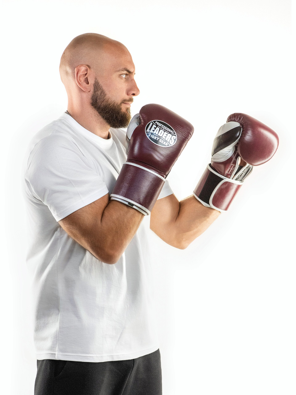 Перчатки боксерские LEADERS LS Long Velcro  RD/BK/SIL