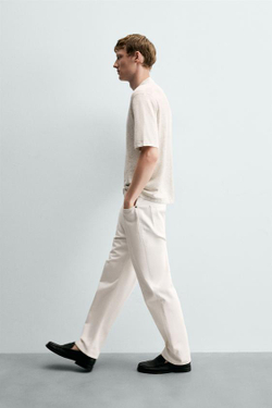 ZARA ДЖИНСЫ STRAIGHT ДЛИНОЙ ДО ЩИКОЛОТКИ, БЕЛЫЙ