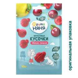 Фрутоняня Фруктовые кусочки яблоко-вишня 15 гр