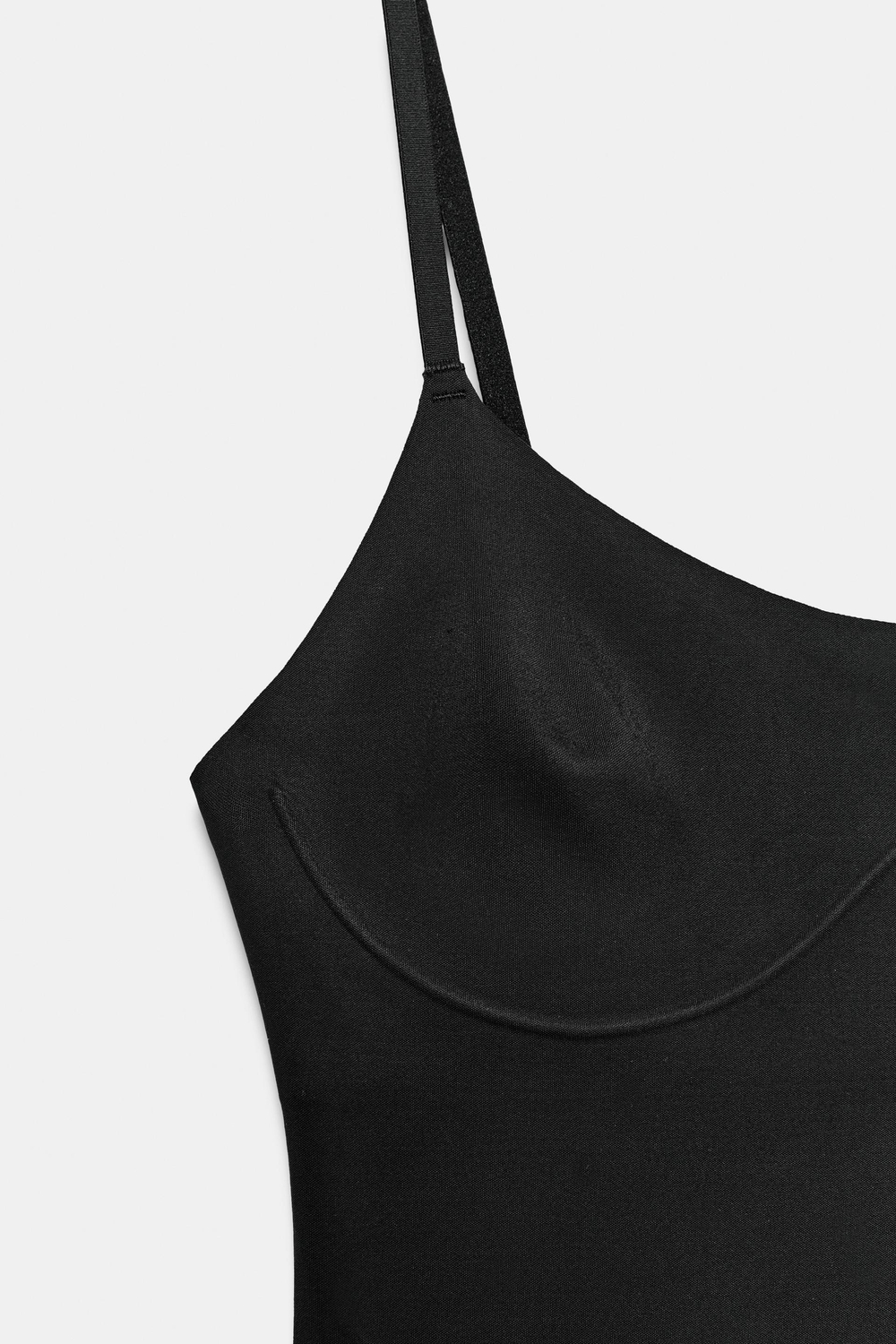 ZARA БОДИ ИЗ СМЕСОВОГО ПОЛИАМИДА, ЧЕРНЫЙ
