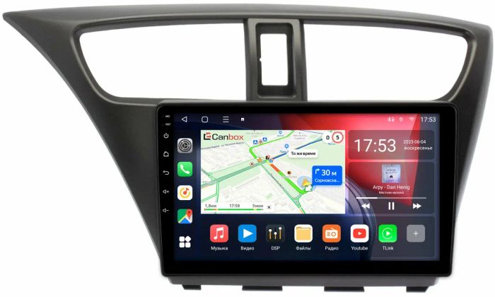 Магнитола для Honda Civic 9 2012-2015 (хэтчбэк) - Canbox 9-0108 Qled, Android 10, Быстрая, SIM-слот