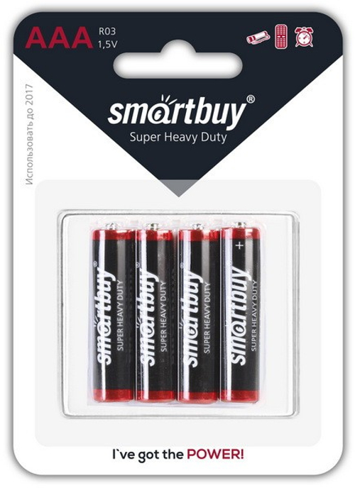 Батарейка солевая Smartbuy R03/4B (48/960) SBBZ-3A04B