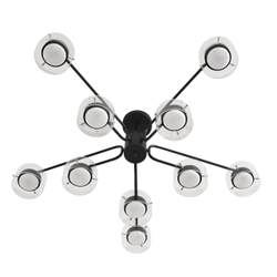 8349/10C COMFI LN26 232 черный/прозрачный, металл/стекло Светильник потолочный LED GX53 10*7W 220V NATALINA