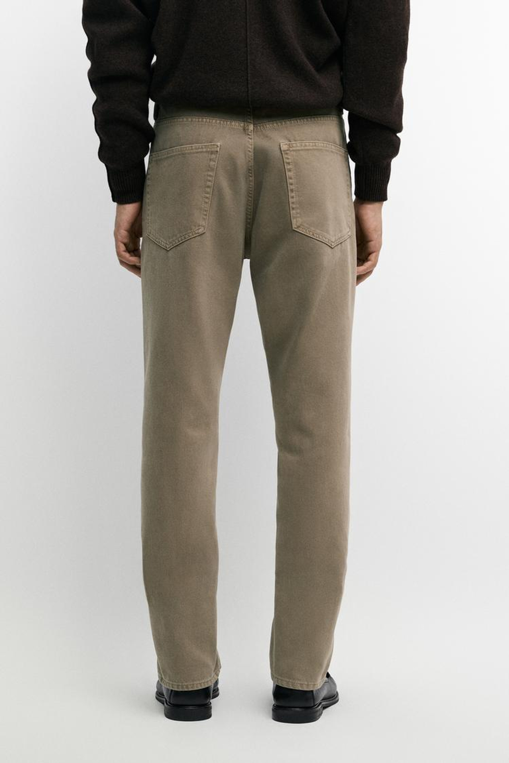 Massimo Dutti Зауженные брюки с отделкой под деним, жженый