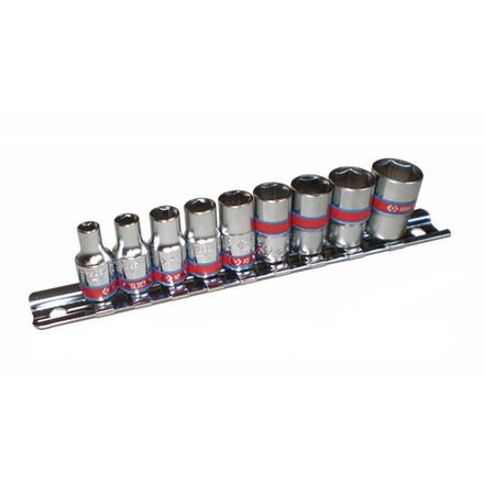 Цена на KING TONY (2509SR) Набор торцевых головок 1/4", 6-гранные, 5/32"-1/2", 9 предметов