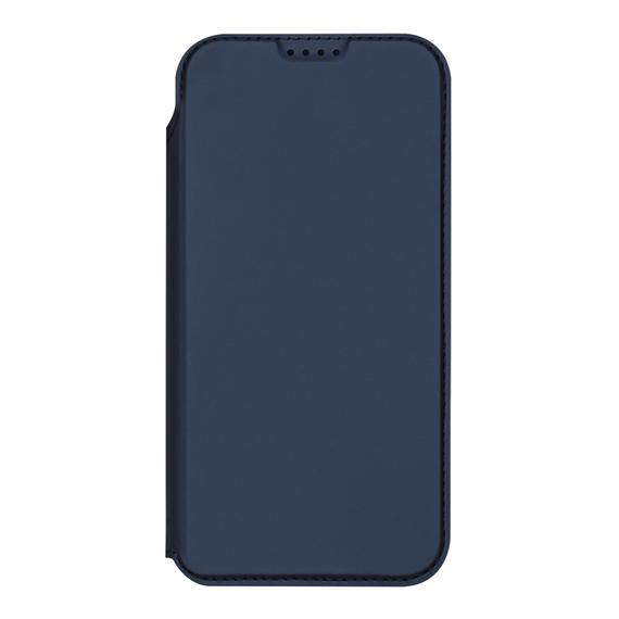 Чехол книжка из кожи синего цвета для iPhone 18 Pro и 17 Pro, серия Skin Pro Series от Dux Ducis