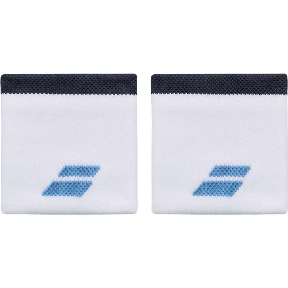 Напульсник теннисный Babolat Logo Wristband 2P - white/drive blue