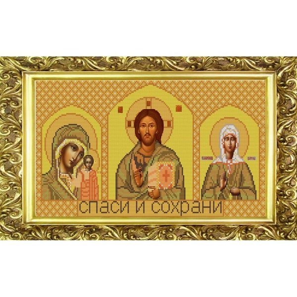Рисунок для вышивания бисером Конек, 9223 Триптих Матрона 21х40 см