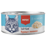 Wanpy Cat Консервы для кошек "Курица с лососем" 24 шт по 95 г