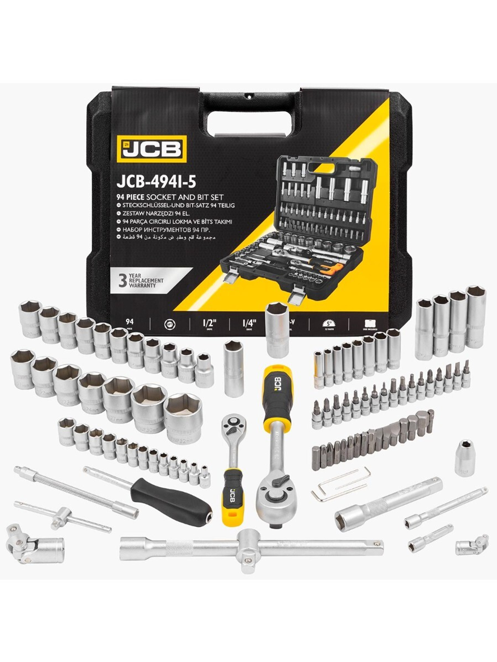 Набор инструментов 94 пр.1/4'',1/2''(6гр.)(4-32мм) JCB JCB-4941-5