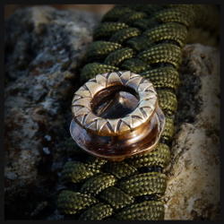 Бусина - вставка для браслета из паракорда "Майя" , латунь