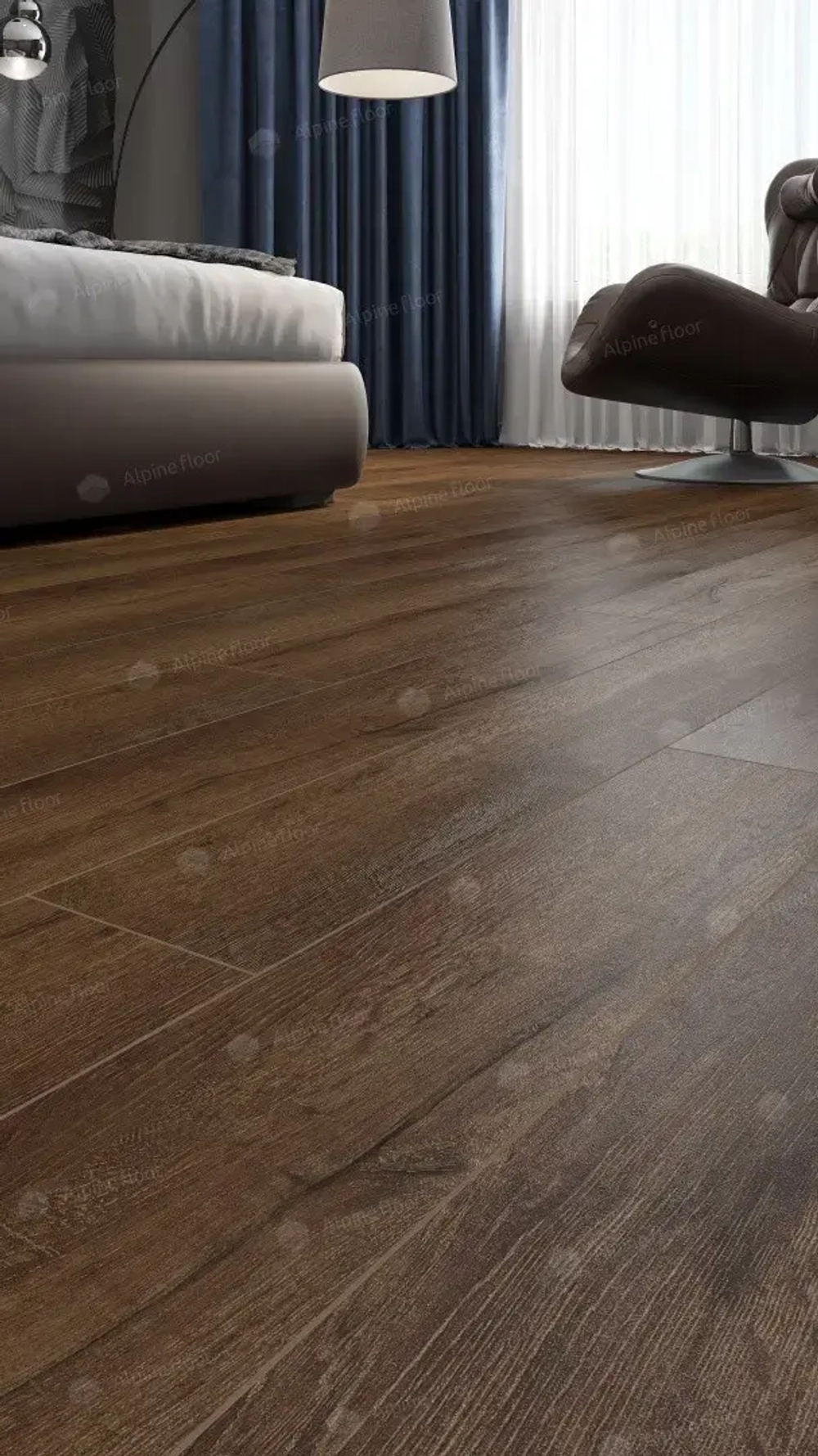 SPC ламинат Alpine Floor Дуб шоколадный ABA