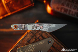 Нож NC Custom KOI Dragon, Grey