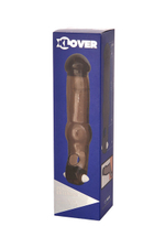 Удлиняющая насадка на член с вибрацией и фиксирующим кольцом XLover (Цвет: черный)