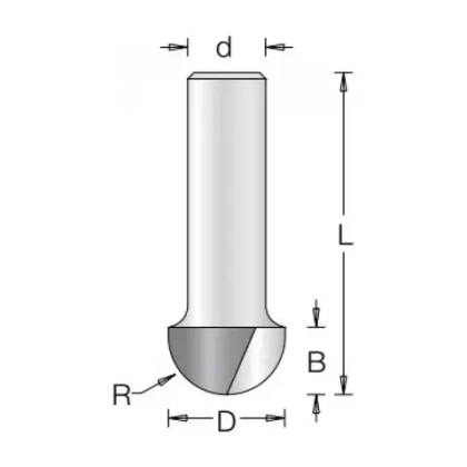 Фреза галтельная R4,8 D9,5 B6 хвостовик 8 WPW RB10005