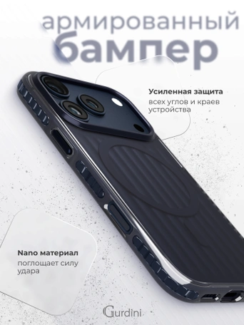 Чехол накладка iPhone 17 Pro / 18 Pro 6.3" Gurdini Ocean Case (12) темно-синий