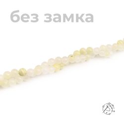 Нить бусин оникс белый 4 мм