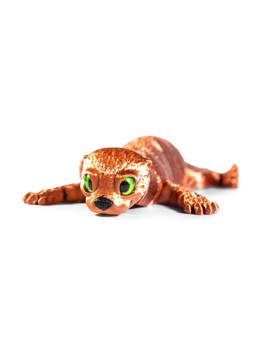 Подвижная выдра игрушка-антистресс с глазками, 18 см., медный, 3D печать