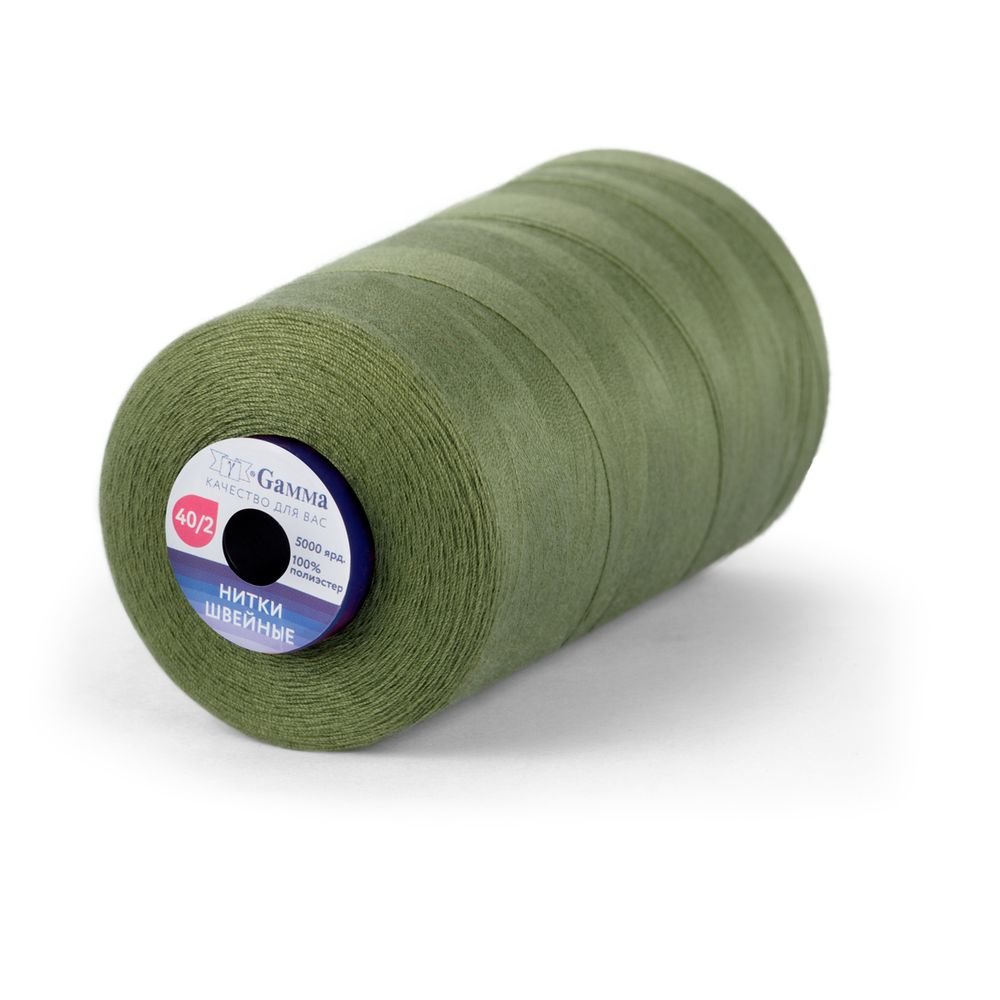 Нитки универсальные Gamma 40/2, 4570 м (5000 ярд) / 1 кат., 409 серо-зеленый