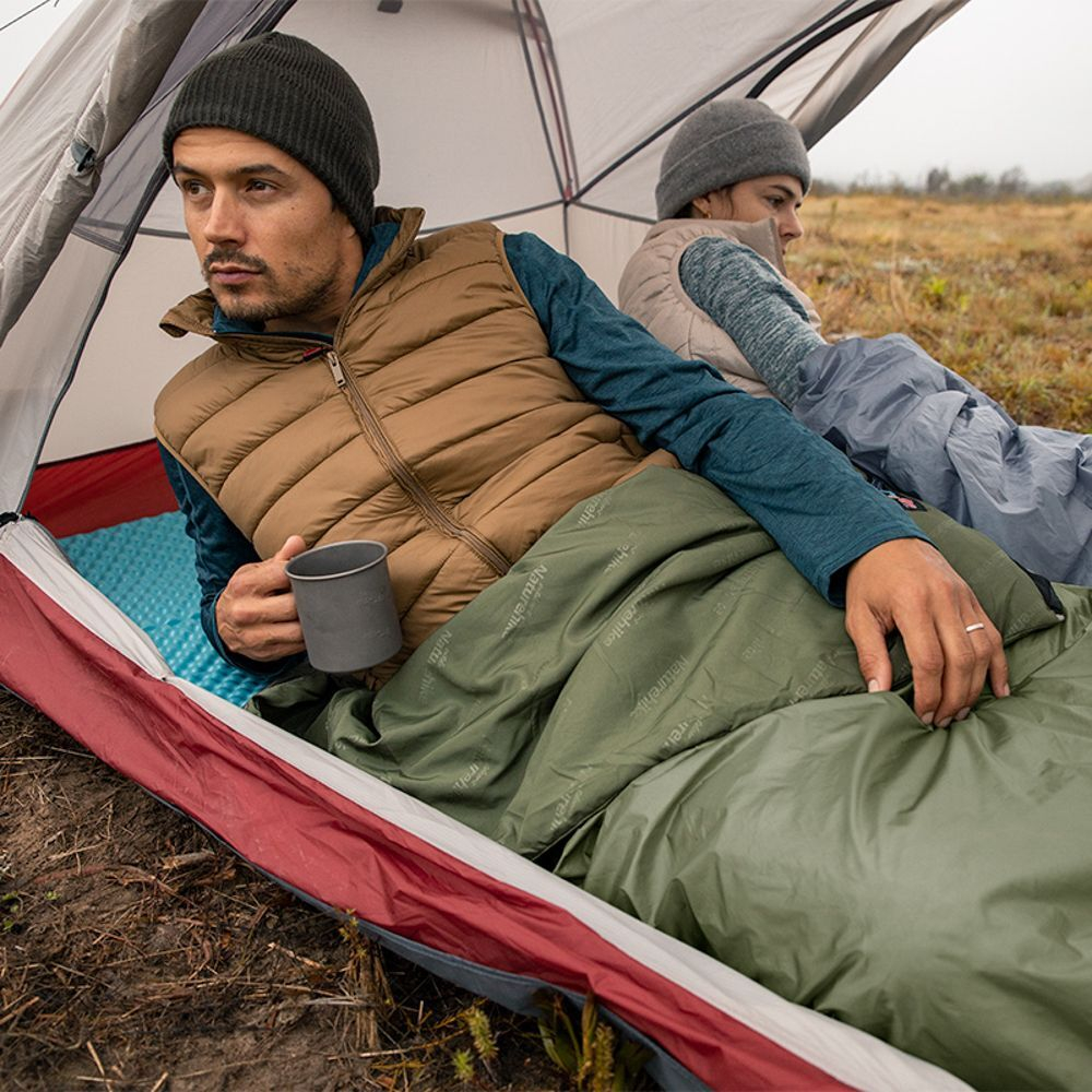 Спальный мешок Naturehike NH21MSD09 мини LW180, размер M, зеленый, молния слева, 6927595777930L