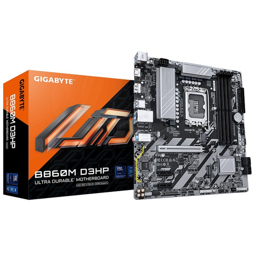 Материнская плата GIGABYTE B860M D3HP (LGA1851/B860/4xDDR5/PCI-Ex16/2xM.2/SB7.1/GLAN/DispalyPort/HDMI/mATX)