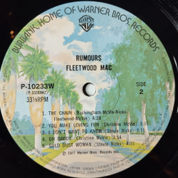 Винтажная виниловая пластинка LP Fleetwood Mac Rumours (Japan 1977) (No Obi) Second Hand News