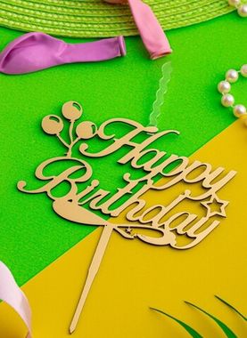 Акриловый Топпер свеча Happy Birthday