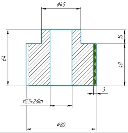 PCD фреза D.80x48x25+DKN Z=3+3 H=3 LH + RH