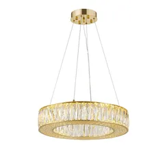 Люстра подвесная светодиодная NewRgy E76-ф500*H100 GOLD, 96 Вт, золотая