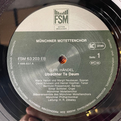 Винтажная виниловая пластинка LP G. F. Handel Йозеф Гайдн, Munchner Motettenchor, H.R. Zobeley, Utrechter Te Deum Und Jubilate (Германия 1977)