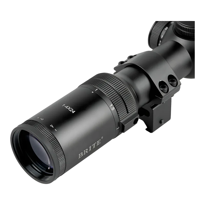 Прицел оптический BRITE LPVO 1-4X24 IR - крупный план окуляра с кольцом регулировки кратности
